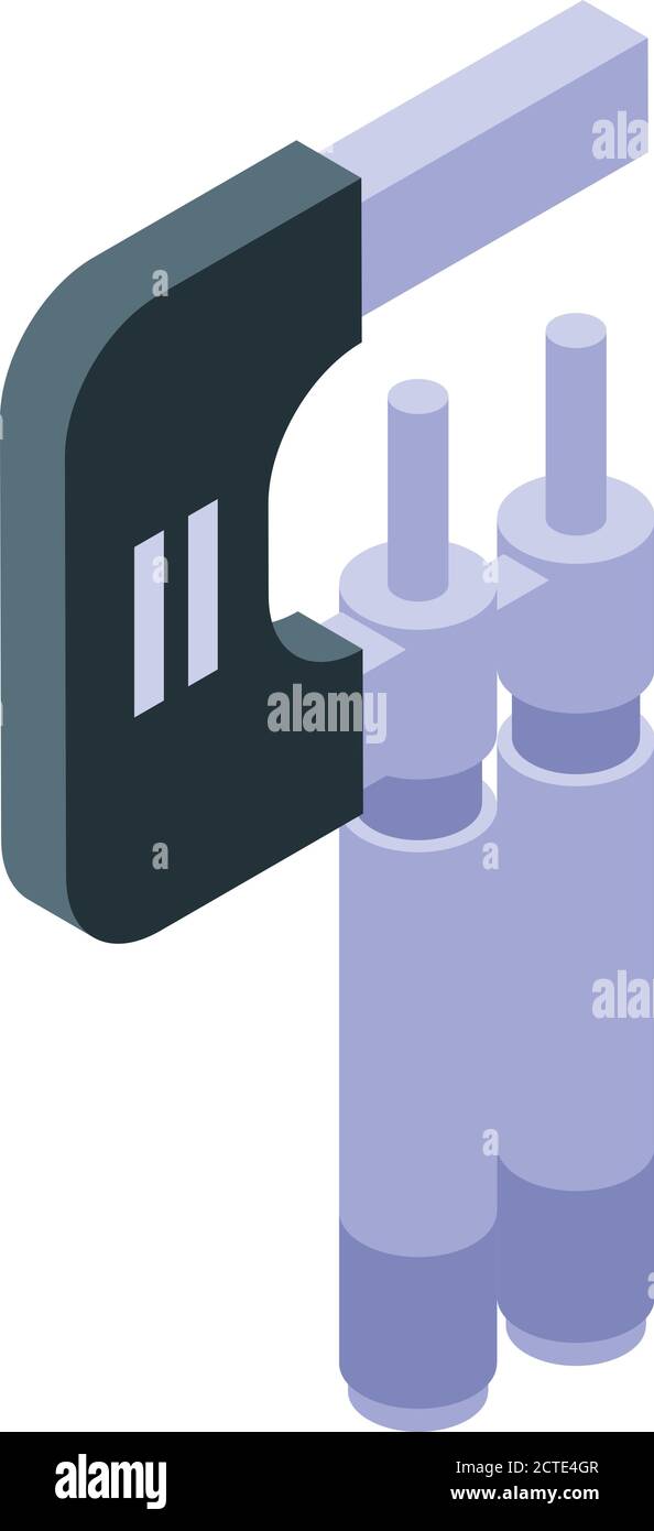 Double micrometer icon, isometric style Stock Vector