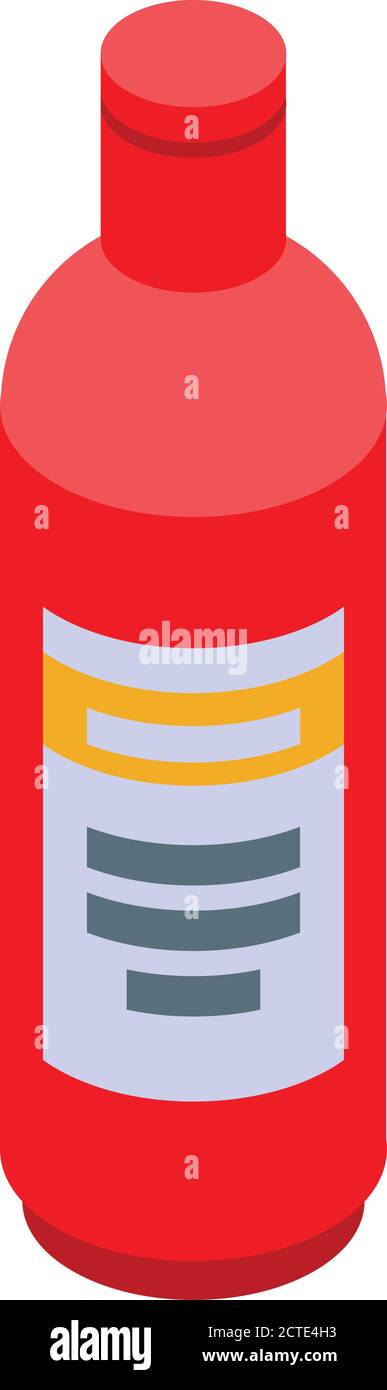 Washcloth cleaner bottle icon, isometric style Stock Vector