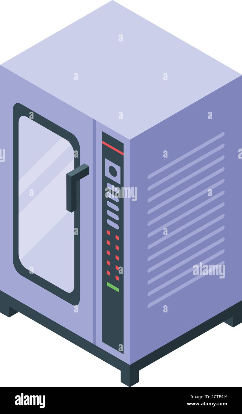 Convection oven temperature icon, isometric style Stock Vector