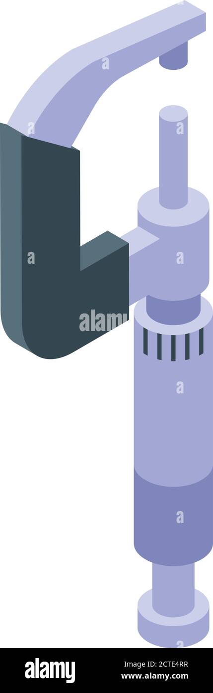 Steel micrometer icon, isometric style Stock Vector