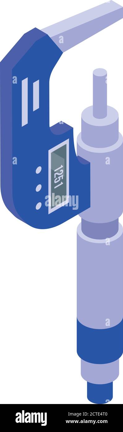 Digital micrometer icon, isometric style Stock Vector