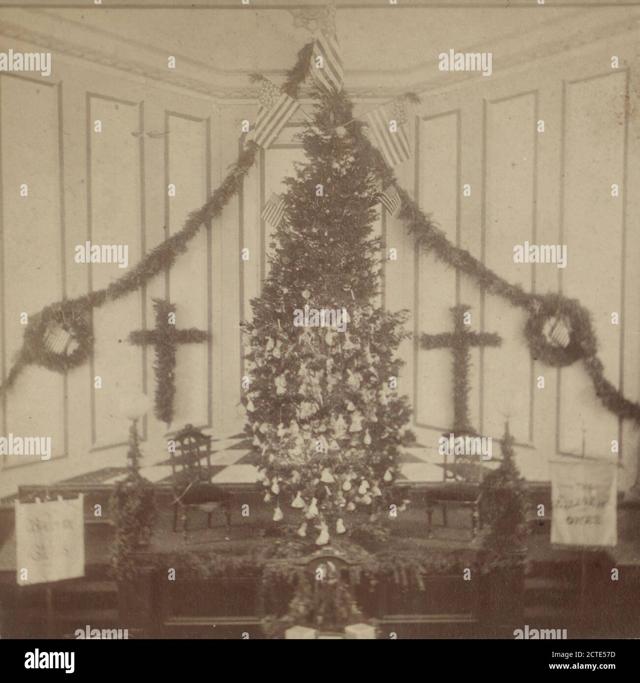 Interior of First Baptist Church, Nyack, N.Y., Van Wagner, New York