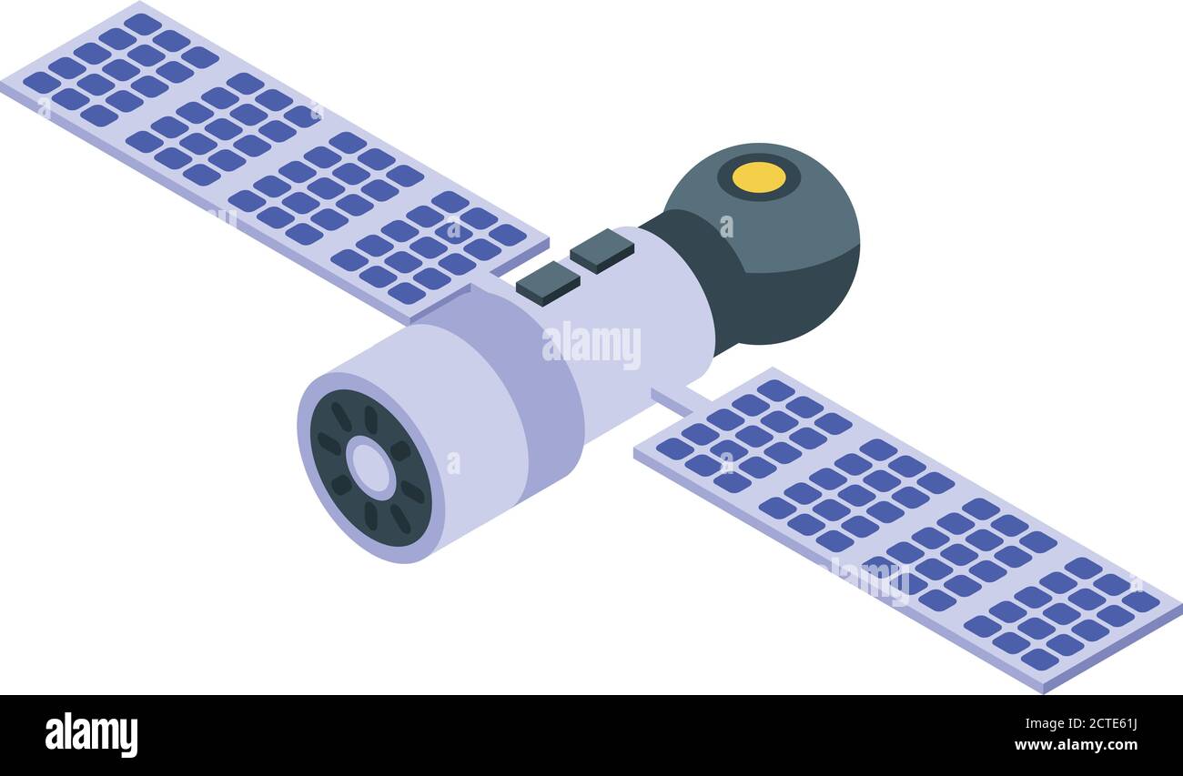 Space station explorer icon, isometric style Stock Vector