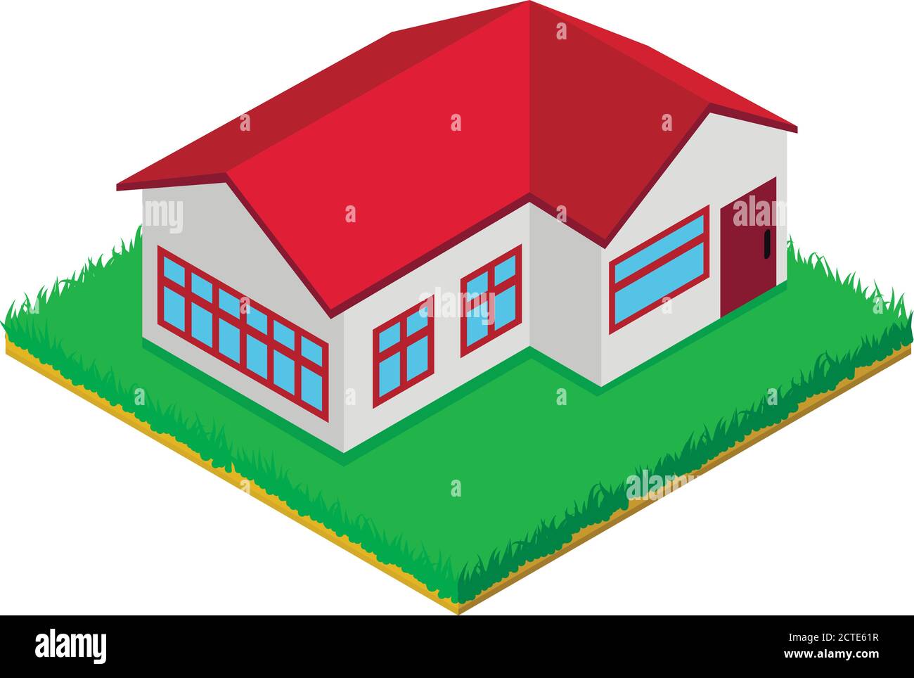 Country cottage icon, isometric style Stock Vector
