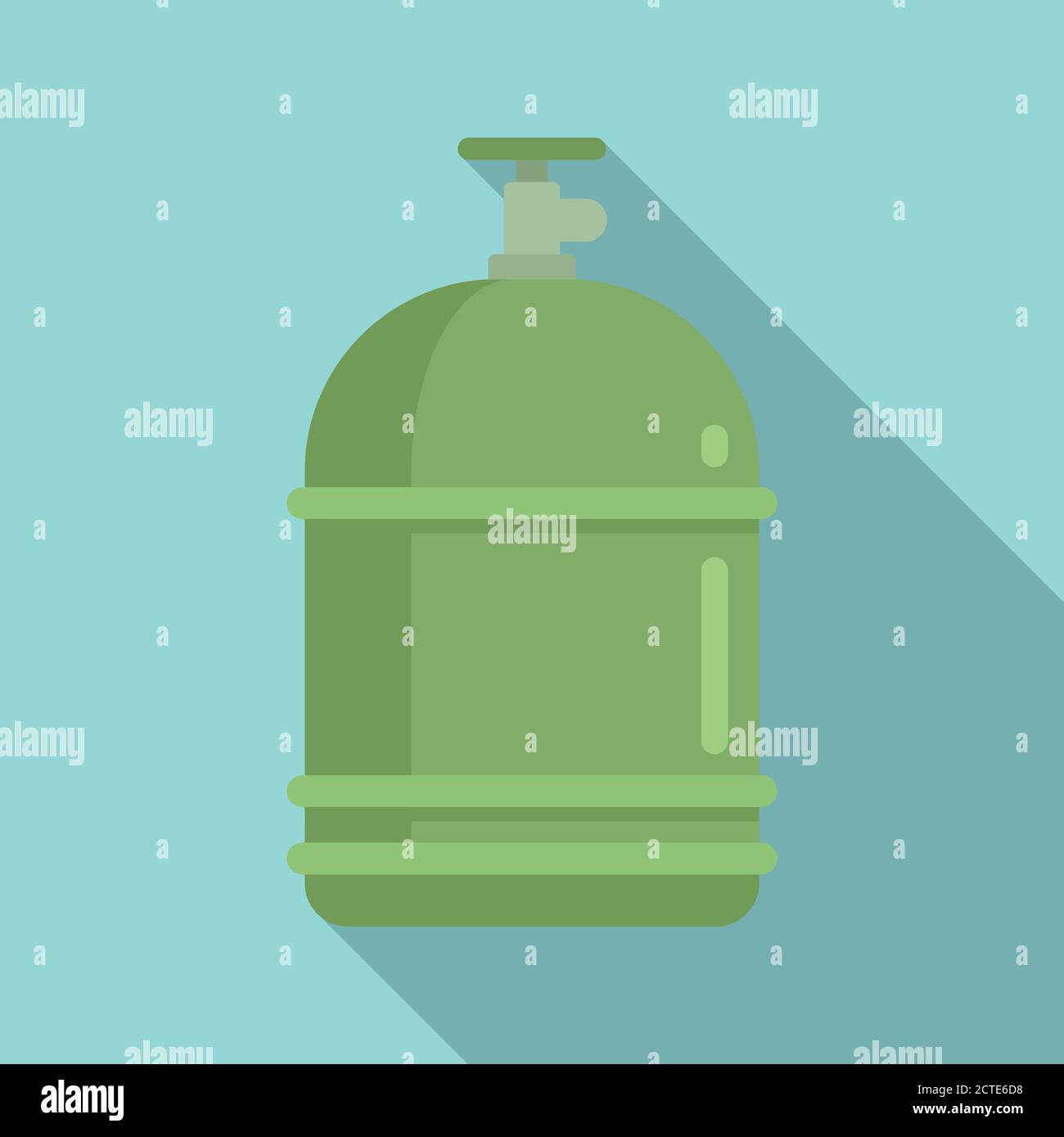 Gas cylinder filling icon. Flat illustration of gas cylinder filling
