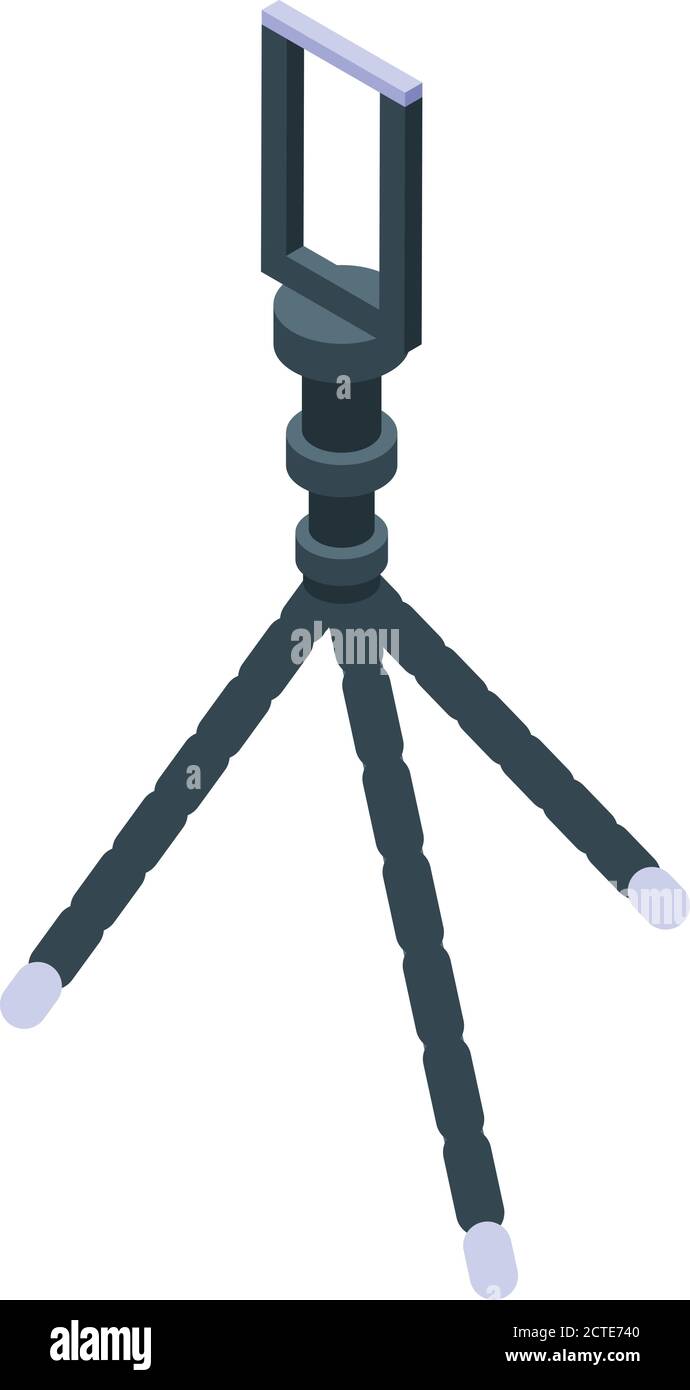 Soft flexible tripod icon, isometric style Stock Vector