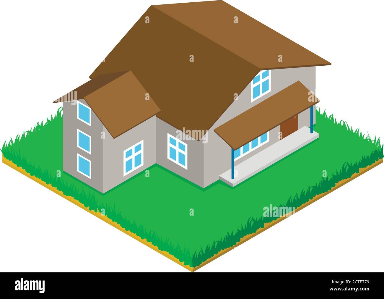 Cottage icon, isometric style Stock Vector