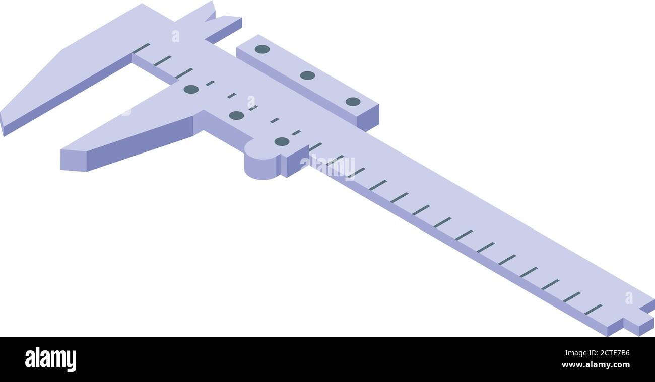 Precision caliper icon, isometric style Stock Vector