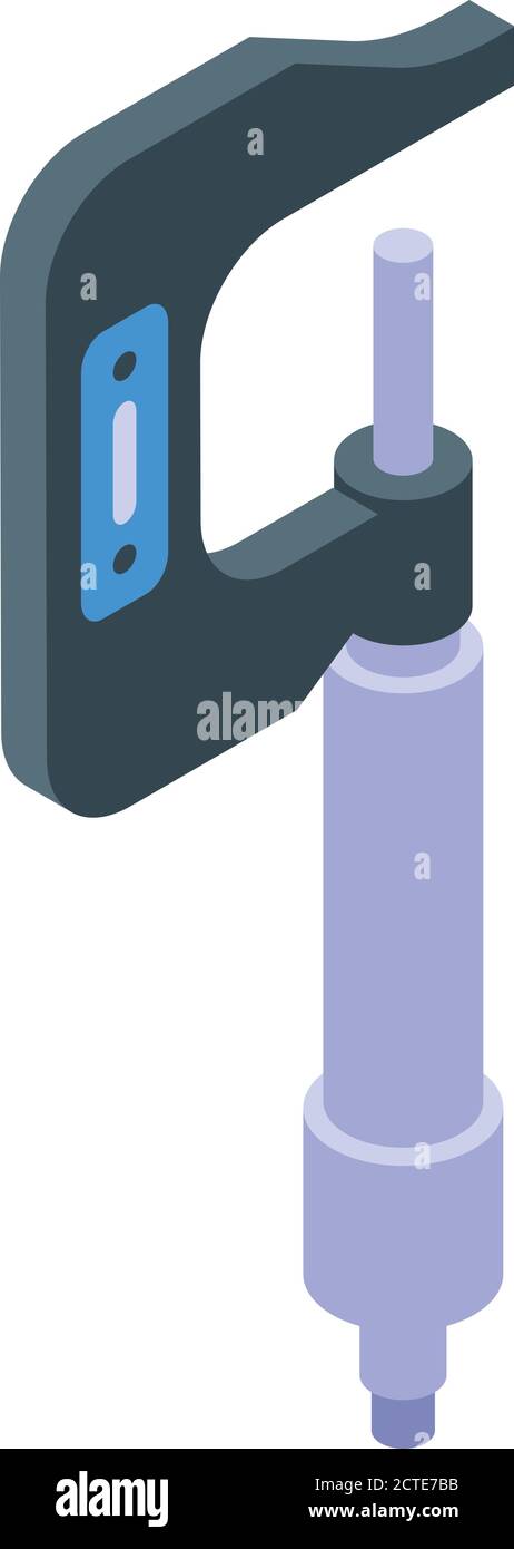 Inch micrometer icon, isometric style Stock Vector