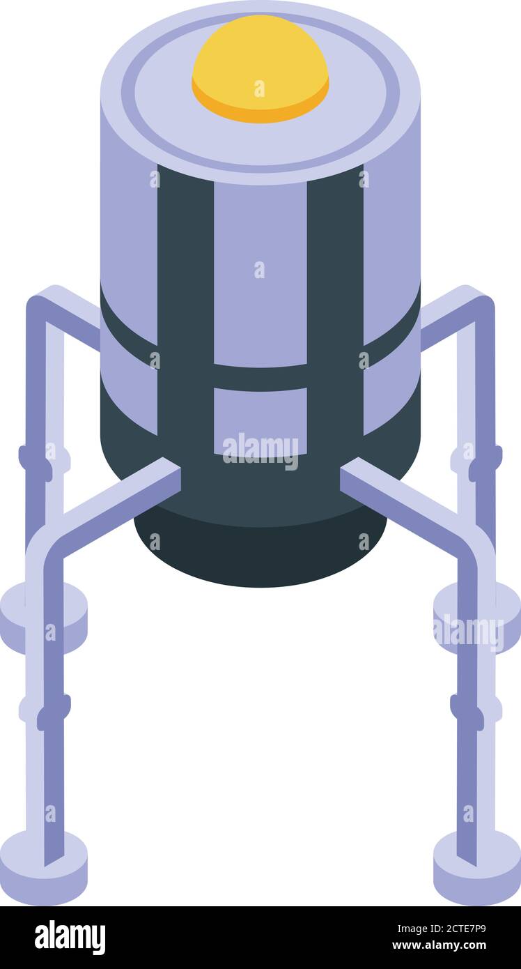 Solar space station icon, isometric style Stock Vector