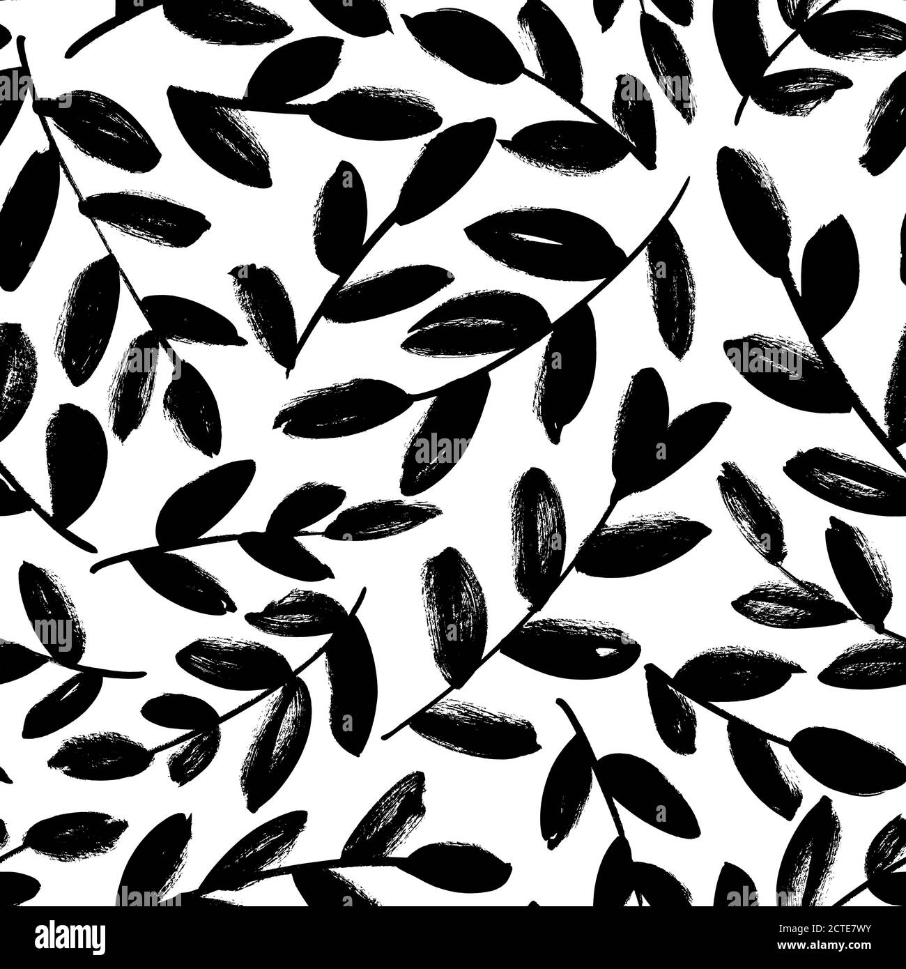 Leaves and branches vector seamless pattern Stock Vector Image & Art ...