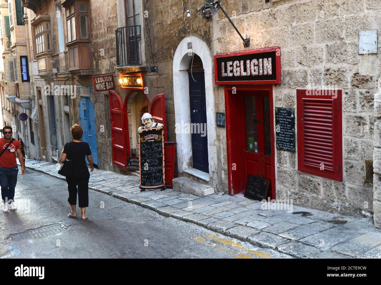 Legligin wine bar in Valletta, Malta Stock Photo Alamy