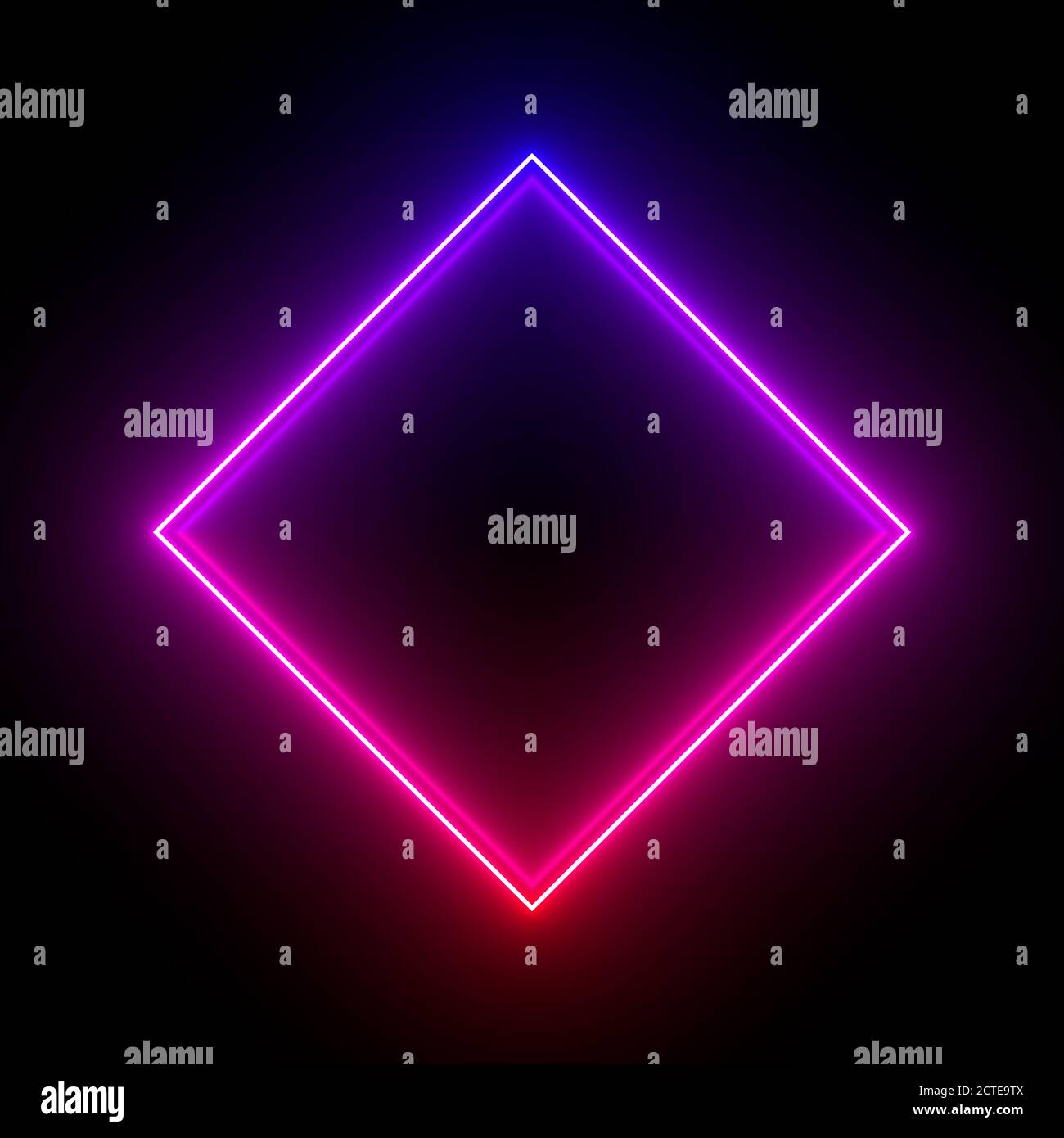 Multicolored neon lamp on a black background. Halogen light. Simple