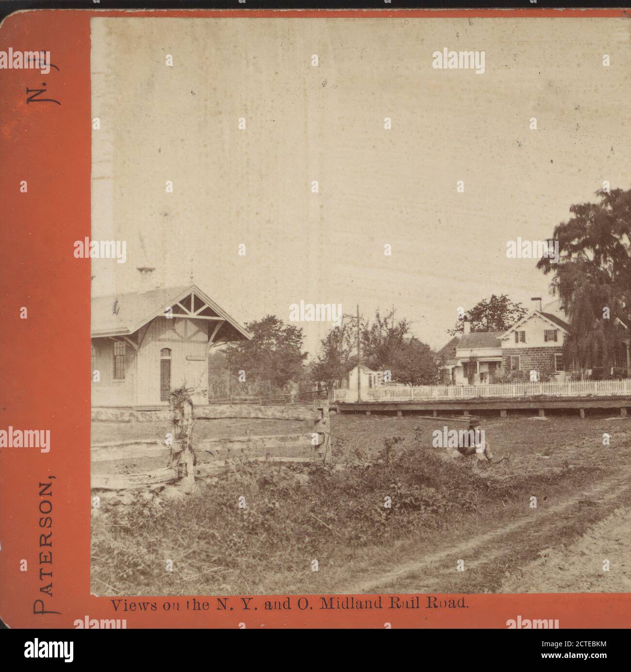 Farm-House, Maywood Station., Doremus, John P. (1827-1890), Railroad stations, Farmhouses, New Jersey, Maywood (N.J Stock Photo