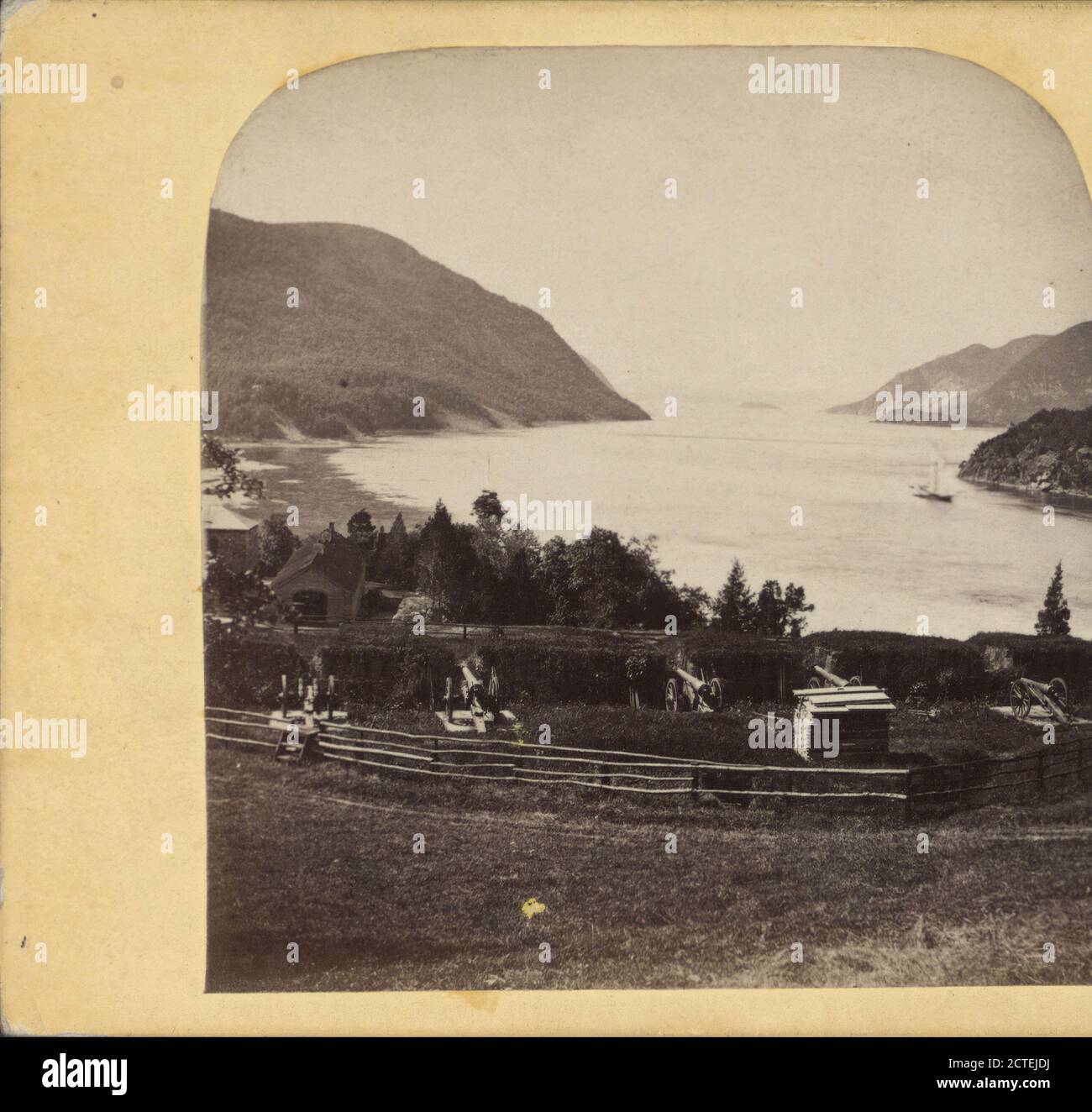Seige Battery, West Point., Barnum, Deloss, United States Military Academy, ca. 1855-ca. 1930, Batteries (Weaponry), New York (State), Hudson River Valley (N.Y. and N.J.), West Point (N.Y.), Hudson Highlands (N.Y Stock Photo
