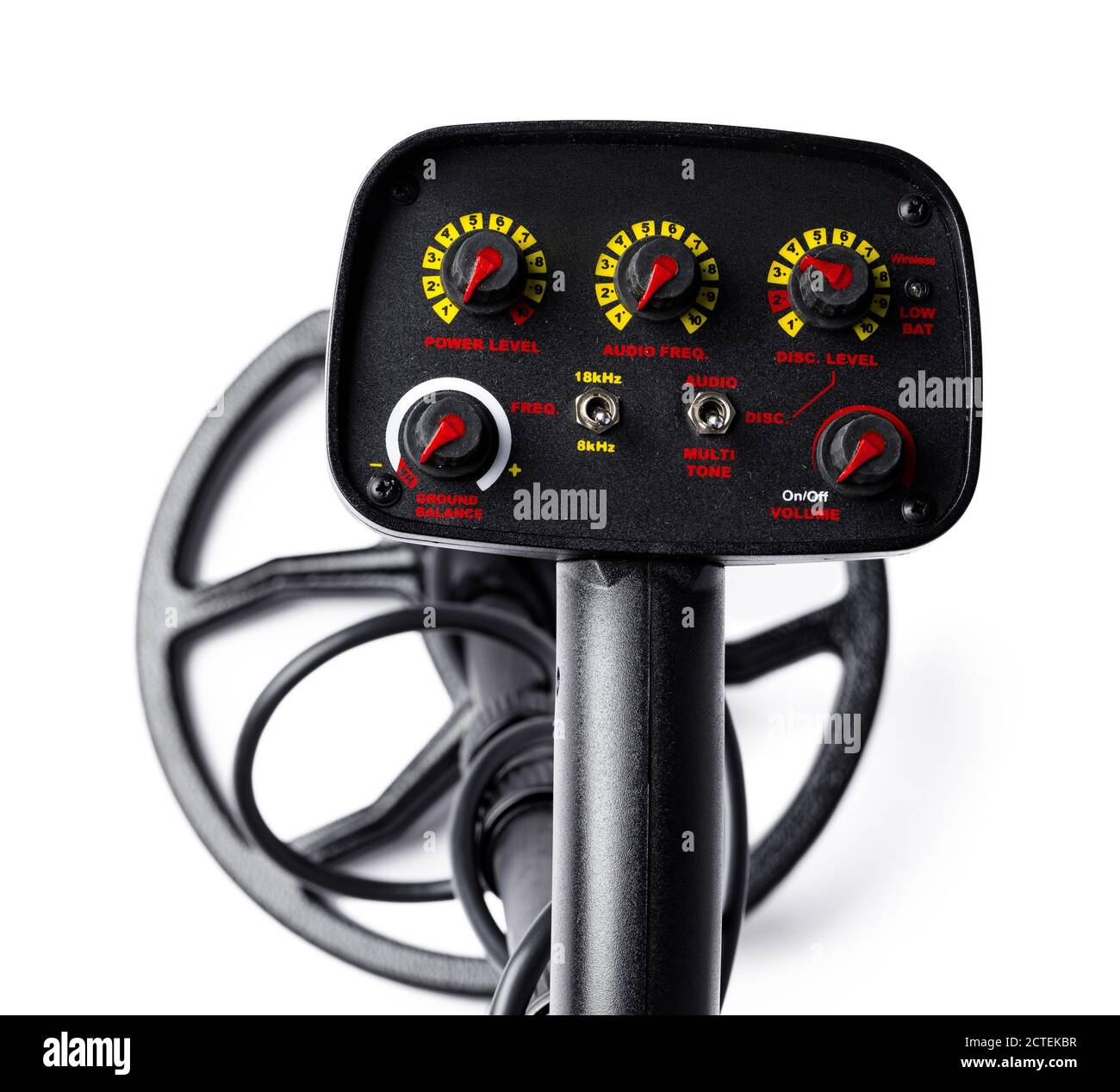 Metal detector parts isolated on white background Stock Photo Alamy