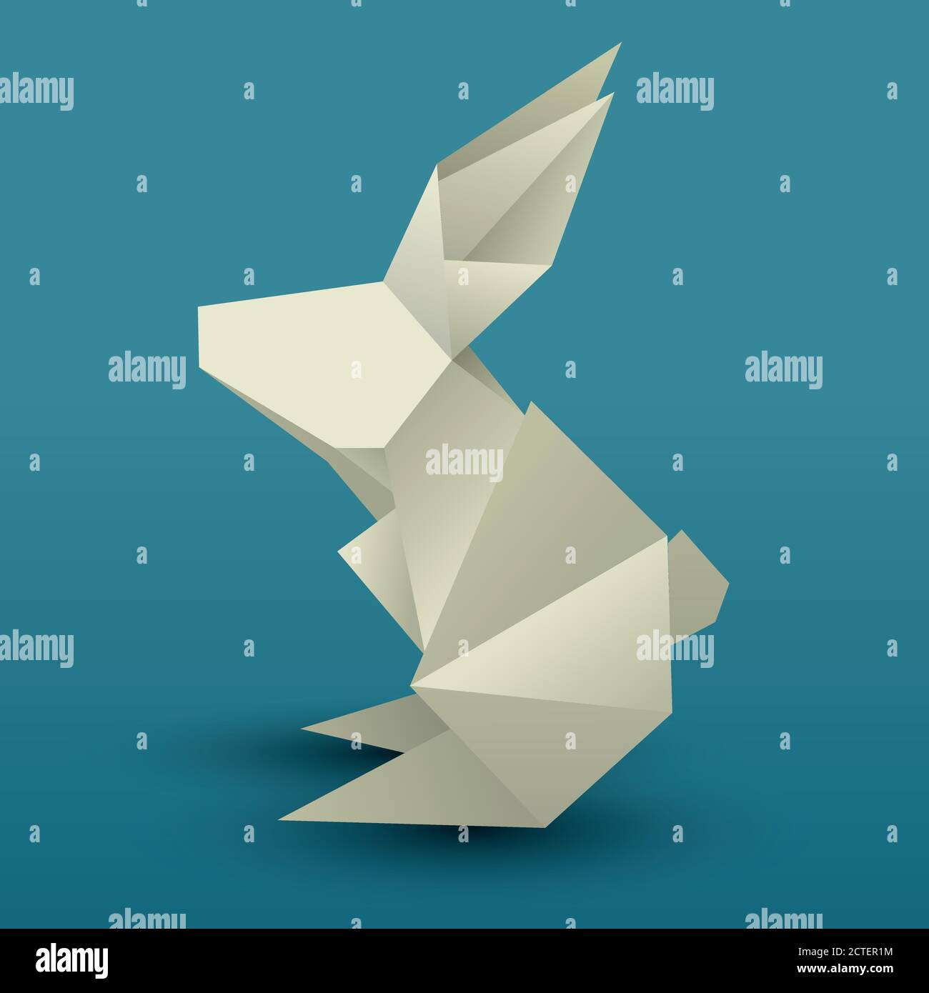 Origami Hare 3D. Paper Zoo. Vector rabbit for your design Stock Vector ...