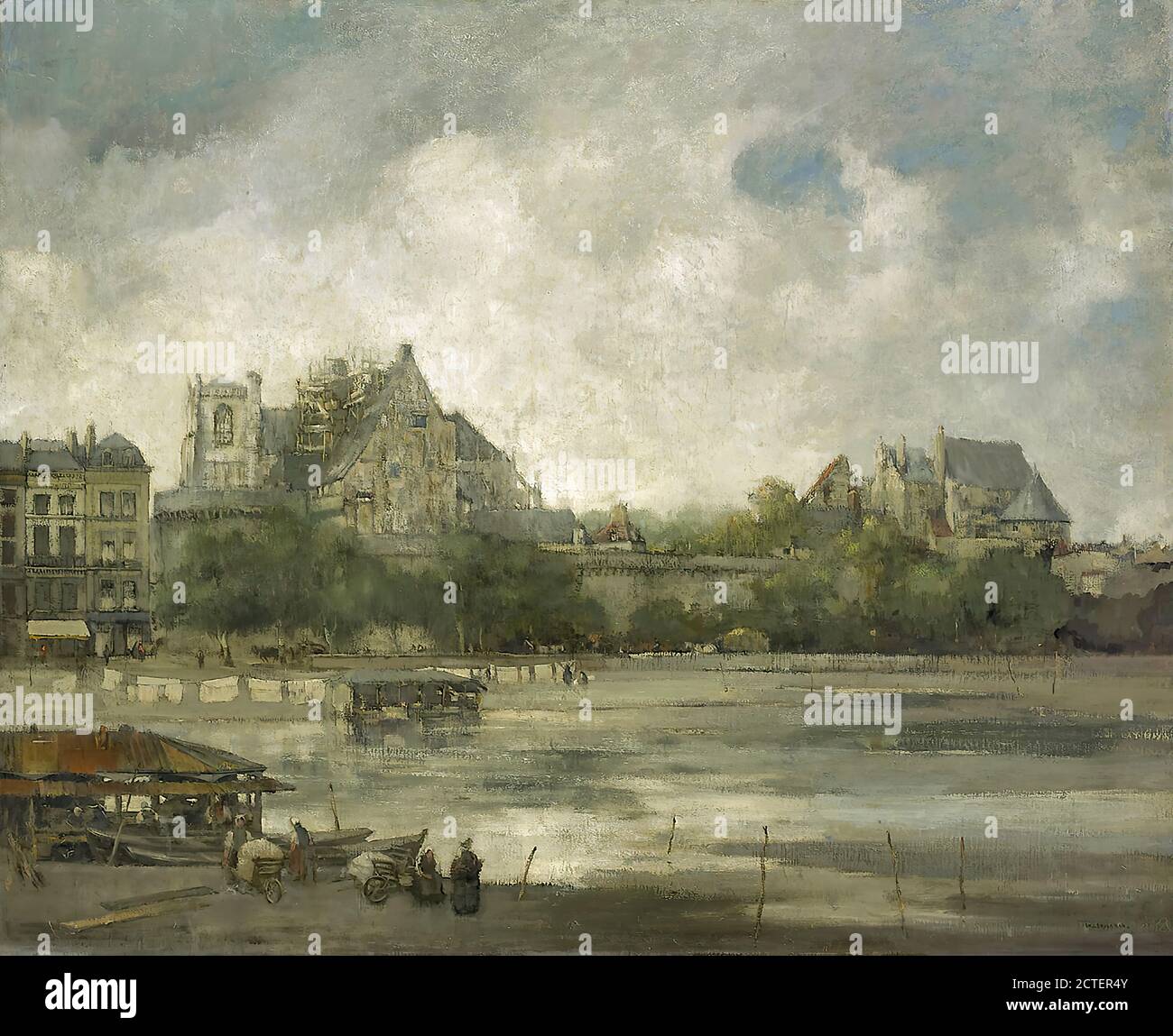 Bruckman Willem Leendert - Gezicht Op Nantes - Dutch School - 19th  Century Stock Photo