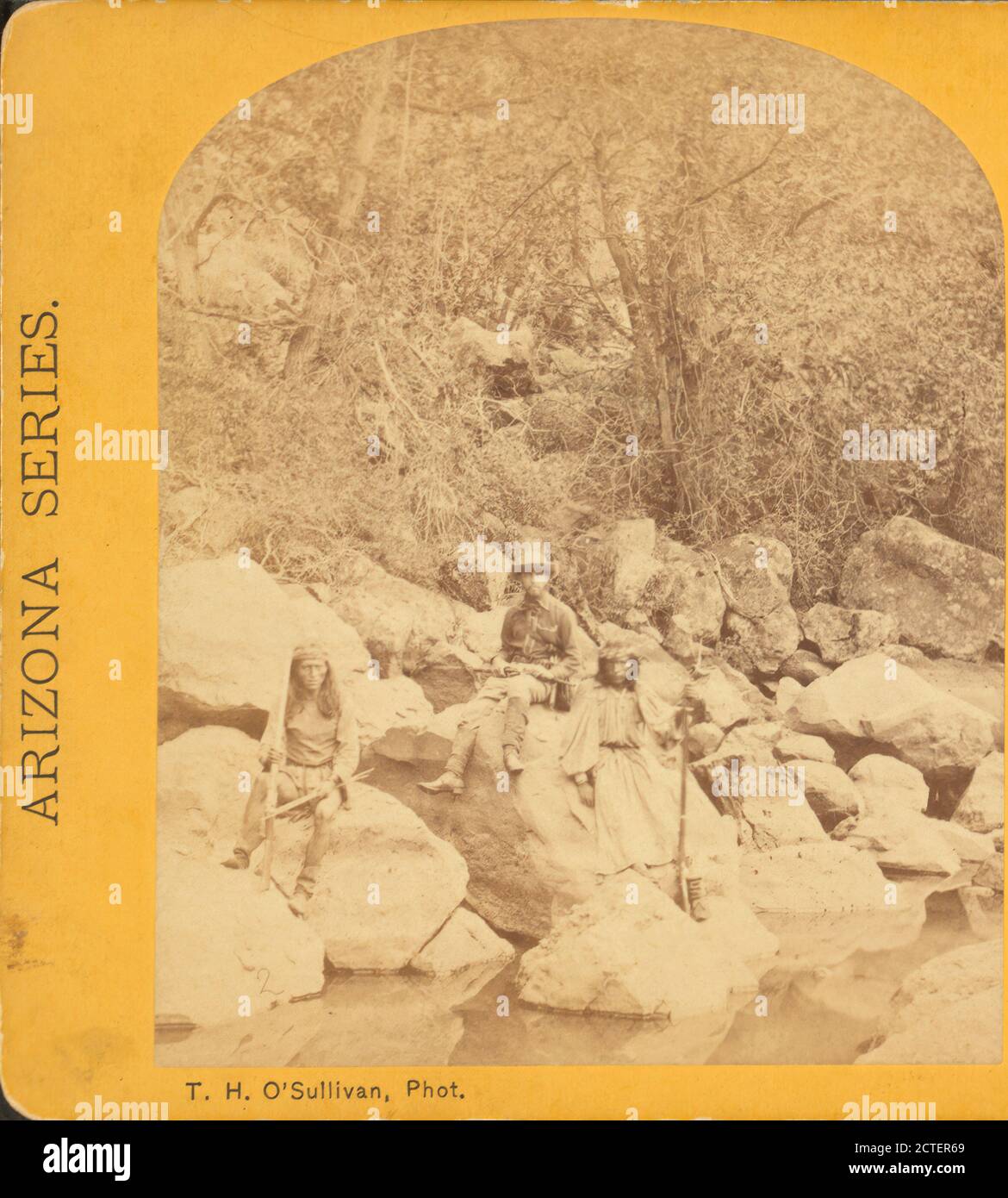 Apache scouts, at Apache Lake, Sierra Blanca range., Geographical