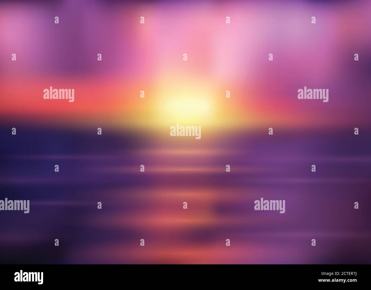 Vector blurred sunrise seascape. Vector background for your design. Stock Vector