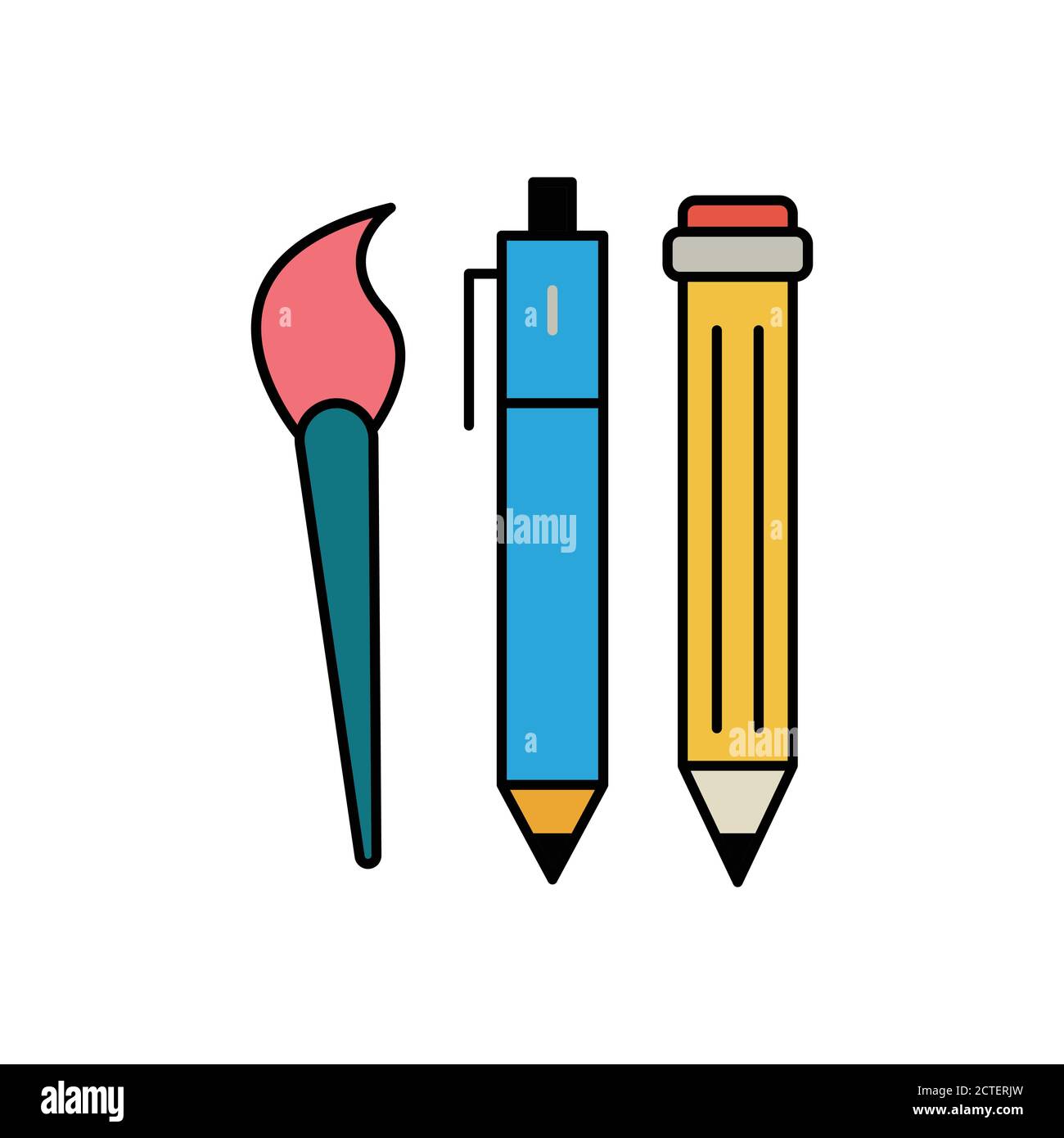 Flat stationery icon, icon for education. Design template vector Stock Vector