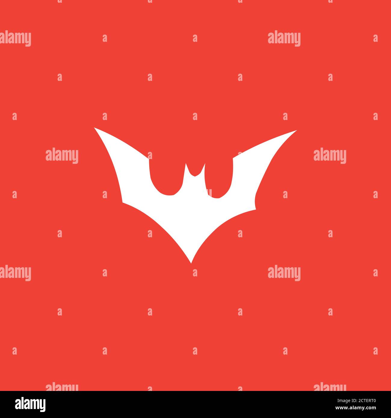 Bat Red Icon On White Background. Red Flat Style Vector Illustration. Stock Vector