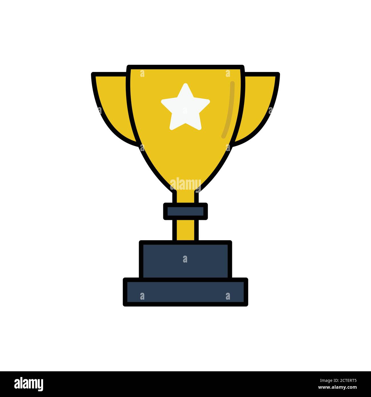 Trophy flat icon, icon for champion. Design template vector Stock Vector