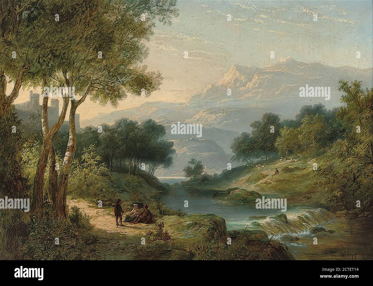 Dommersen Pieter Cornelis Asking Directions at the Riverside Dutch