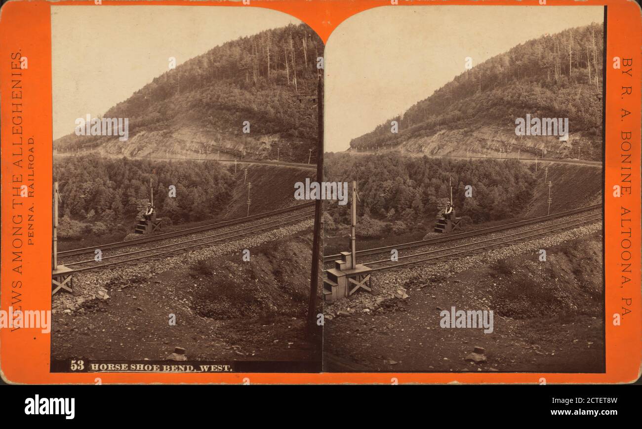 Horse Shoe Bend, west., Bonine, R. A., Pennsylvania Railroad