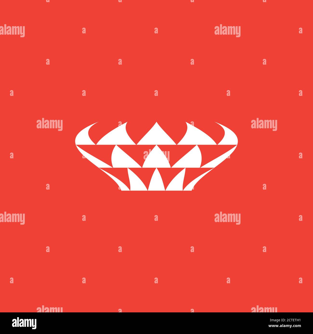 Crown Icon On Red Background. Red Flat Style Vector Illustration Stock ...