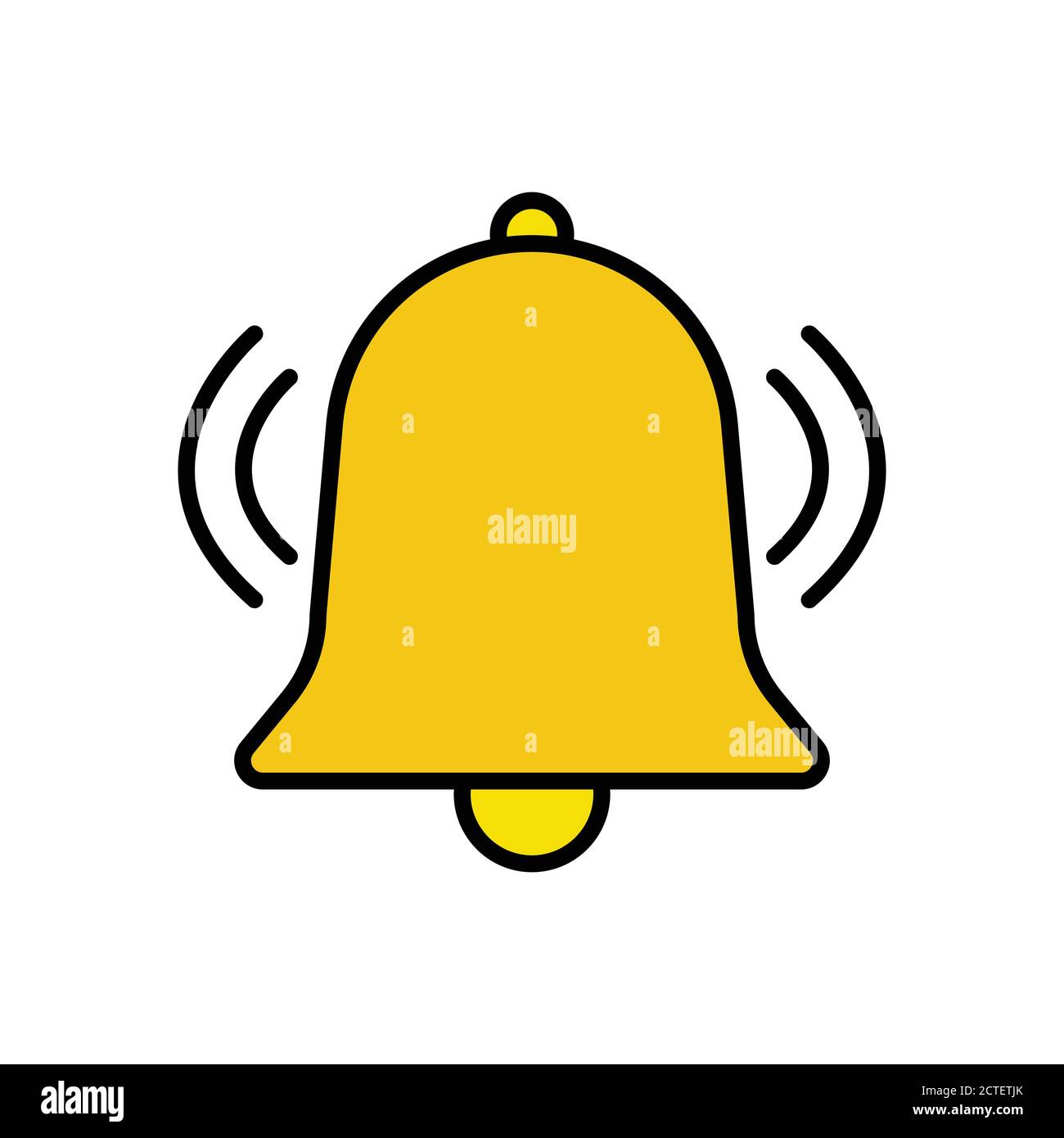 Bell flat icon. Design template vector Stock Vector