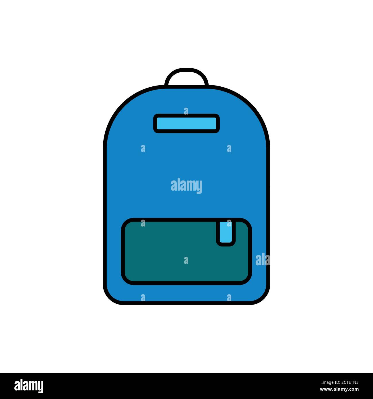 School bag flat icon, icon for education. Design template vector Stock Vector