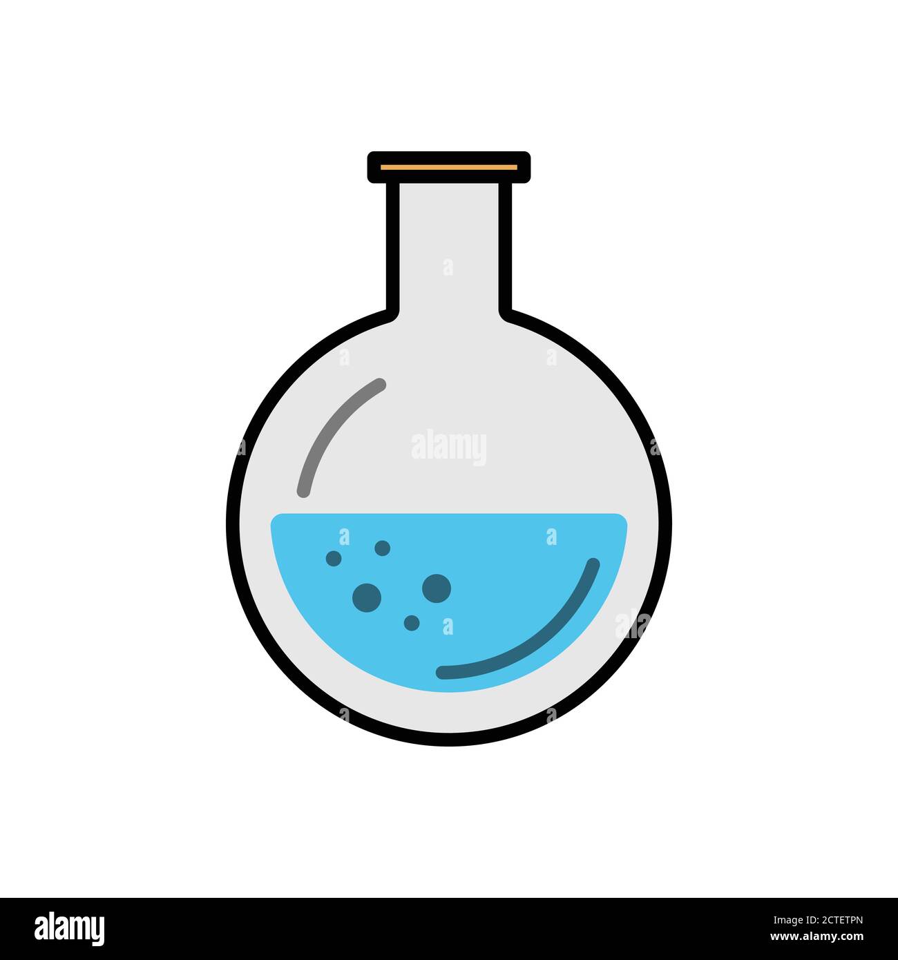 Chemistry flat icon, icon for education. Design template vector Stock Vector