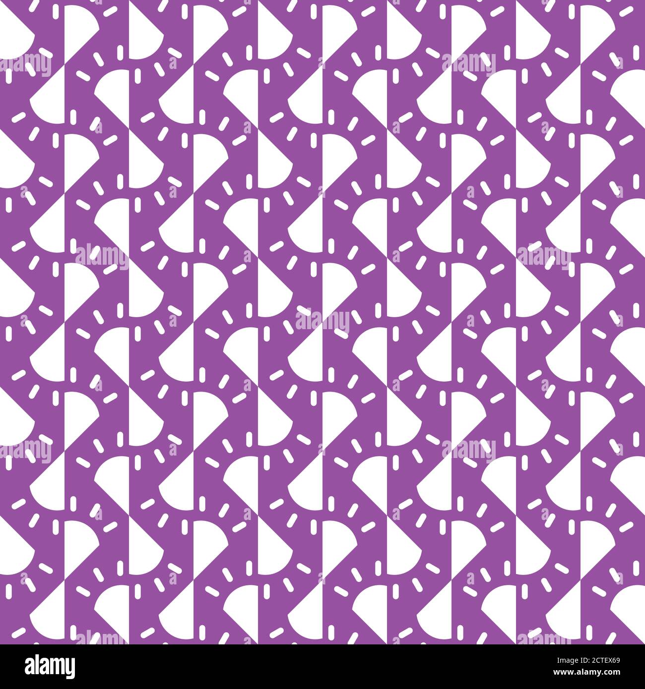 Vector seamless pattern texture background with geometric shapes, colored in violet and white colors. Stock Vector