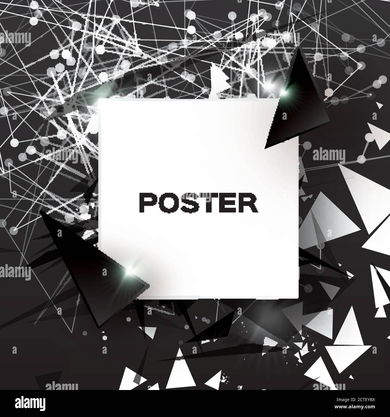 Black Geometric Polygonal Abstract Explosion with polygonal triangles ...
