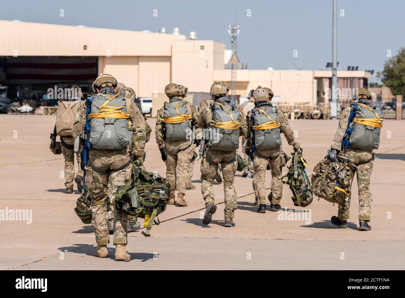 Members of the 26th Special Tactics Squadron prepare for a static line