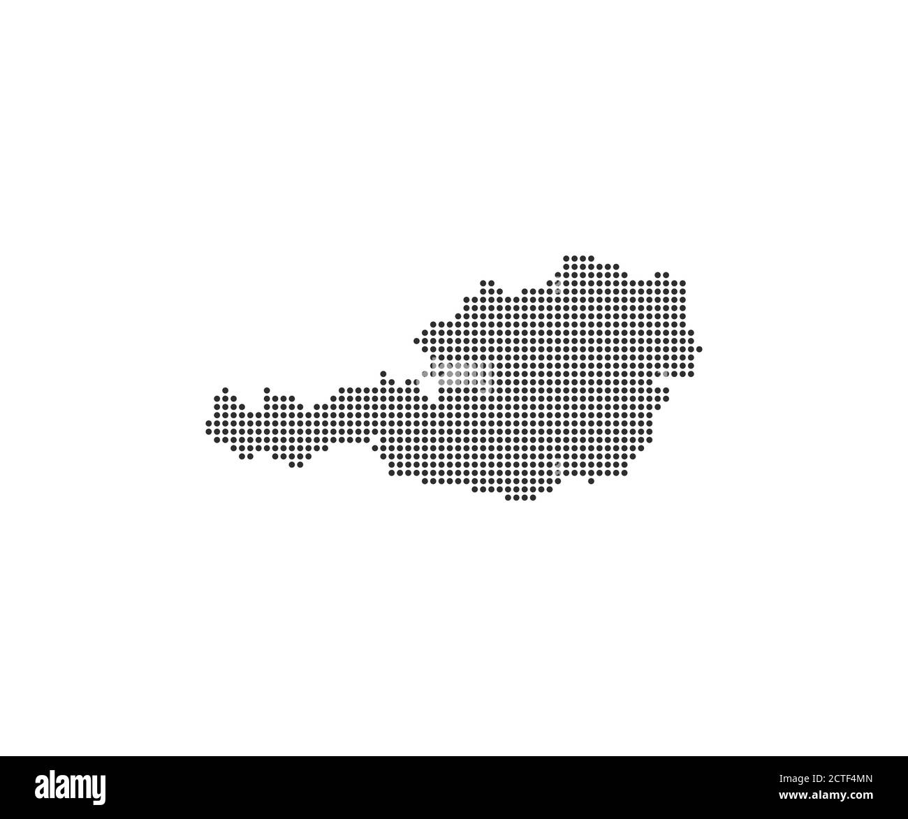 Austria, country, dotted map on white background. Vector illustration. Stock Vector