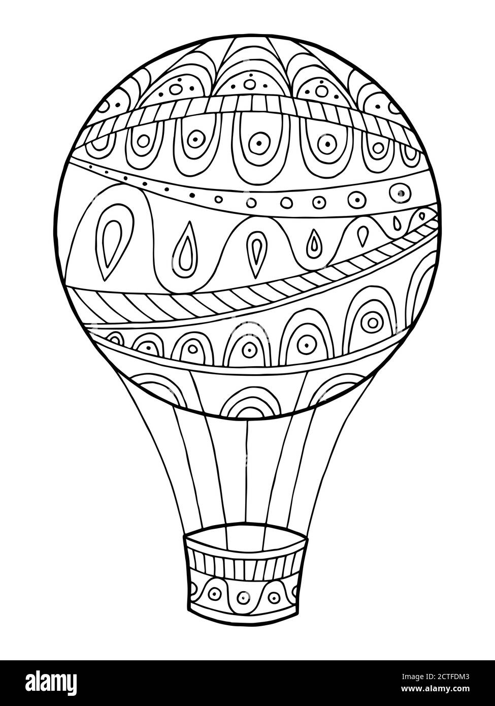 Air balloon pattern abstract graphic art black white doodle illustration vector Stock Vector