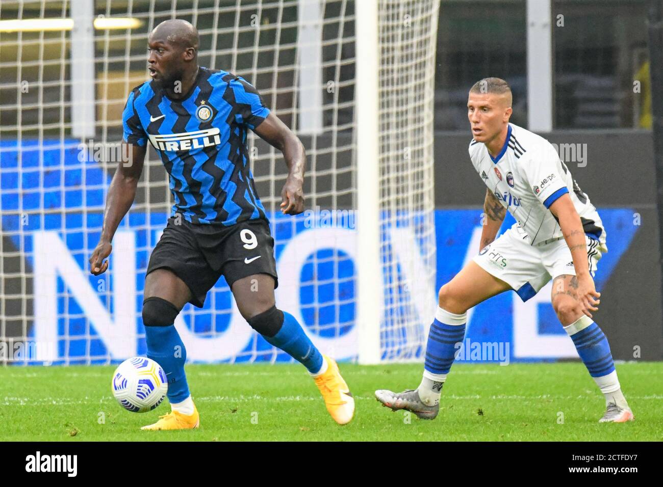 Romelu Lukaku (Inter) during FC Internazionale vs Pisa, Soccer Test Match, Milan, Italy, 19 Sep 2020 Stock Photo