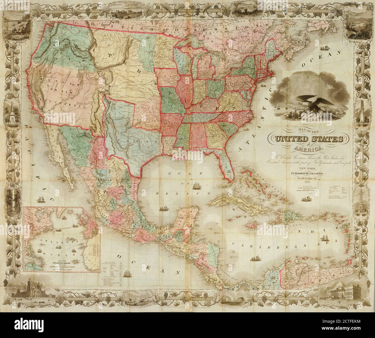 1849 map united states hi res stock - Map Of The United States Of America The British Provinces Mexico The West Indies And Central America With Part Of New Granada And Venezuela Cartographic Maps 1849 Colton G Woolworth George Woolworth 1827 1901 Atwood John M Approximately 1818 Barnard William S Approximately 1809 2CTFEKM 
