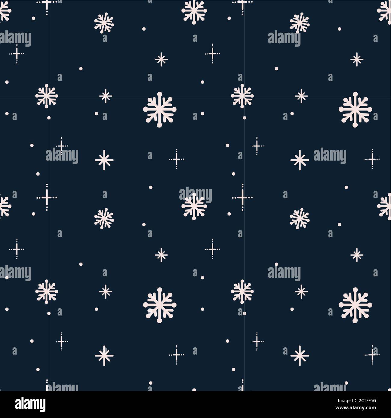 Seamless vector pattern with winter smowflake, snowfall. Christmas pattern Stock Vector
