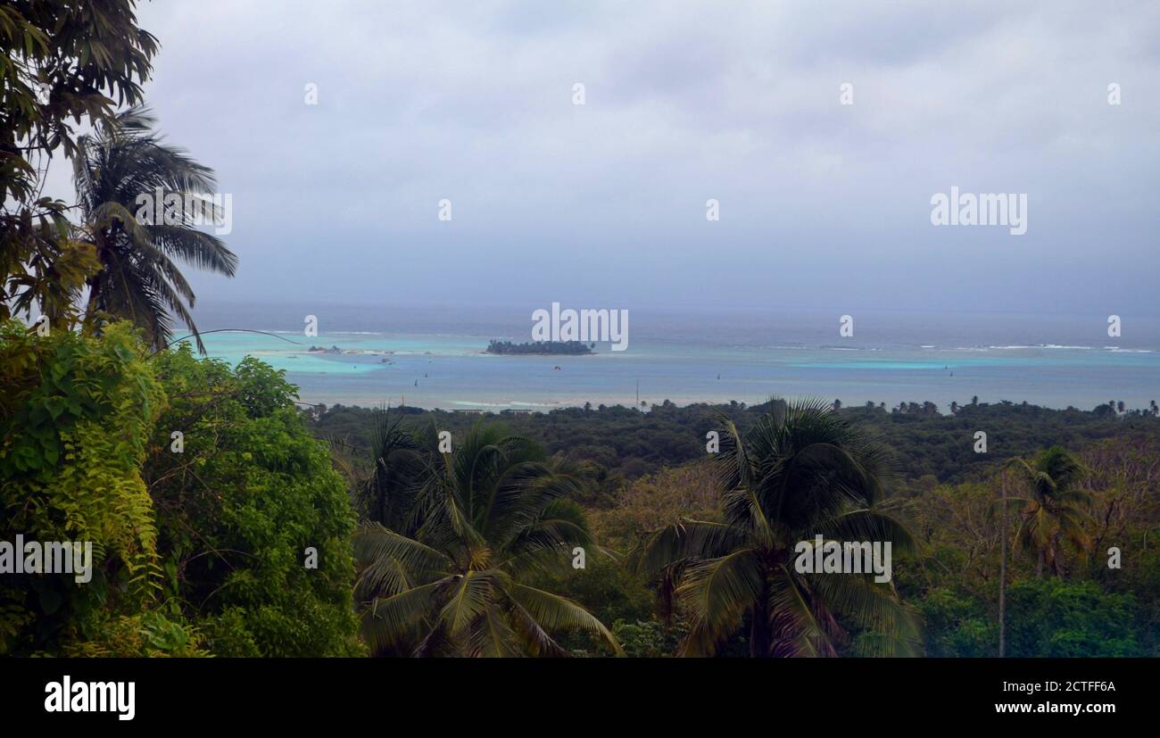 Colombia - View from La Loma on San Andres Island Stock Photo