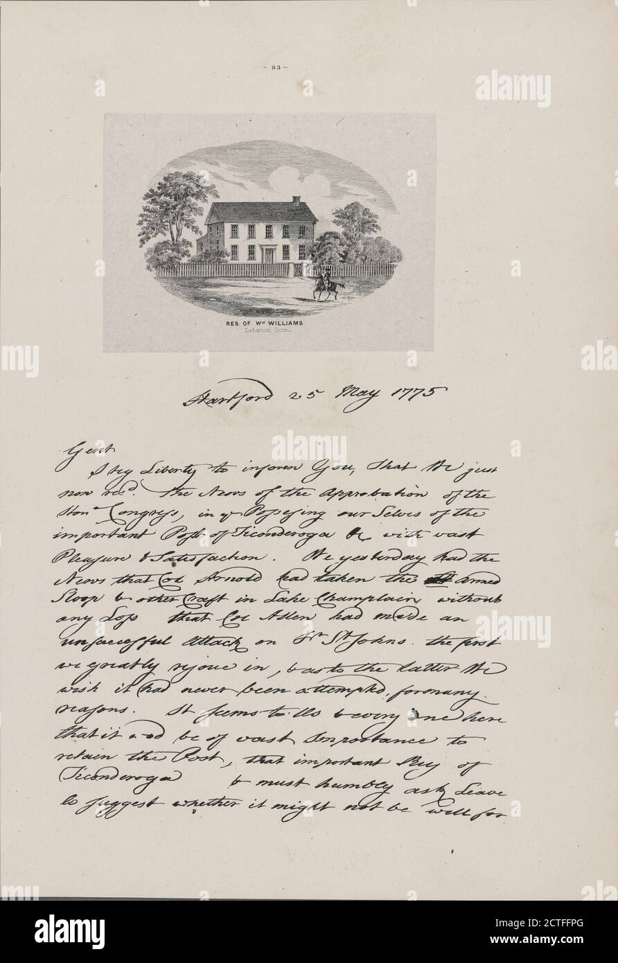 Letter to Eliphalet Dyer, Philadelphia, per Capt. Oswald, text