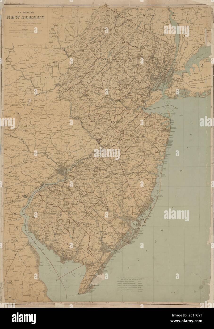 The State of New Jersey, cartographic, Maps, 1888, Cook, Hammell