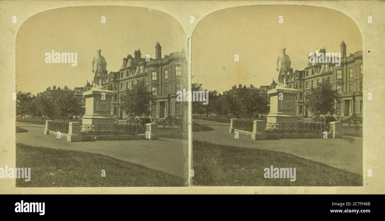 Statue of Hamilton, Boston., still image, Stereographs, 1860 Stock