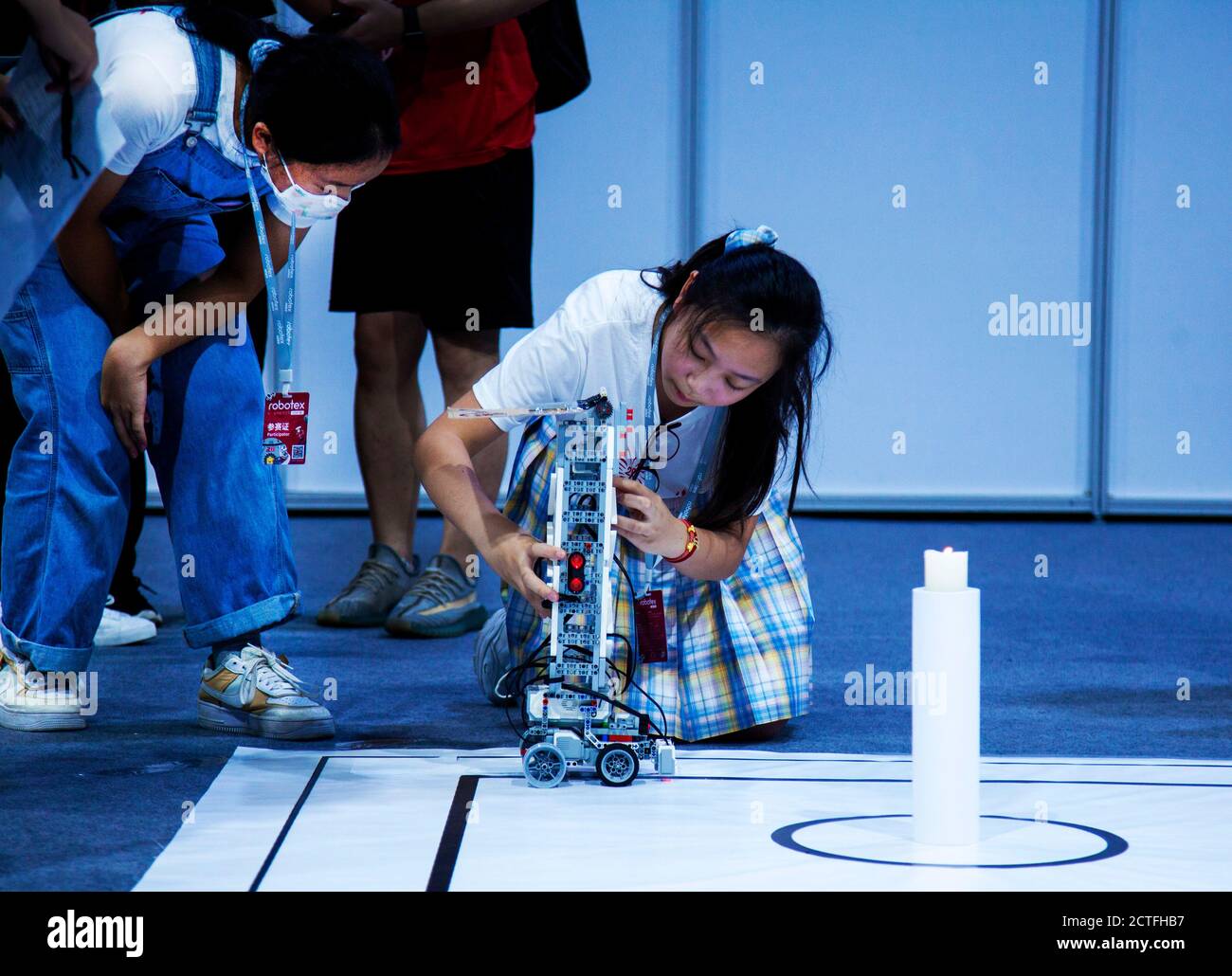 People participate in the Robotex 2020 at the Wisdom Bay Science and ...