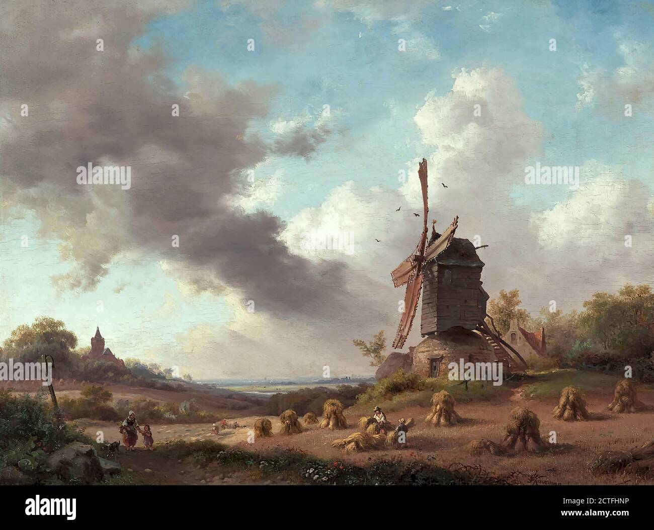 Kruseman Frederik Marinus - Oogstmaand - Dutch School - 19th  Century Stock Photo
