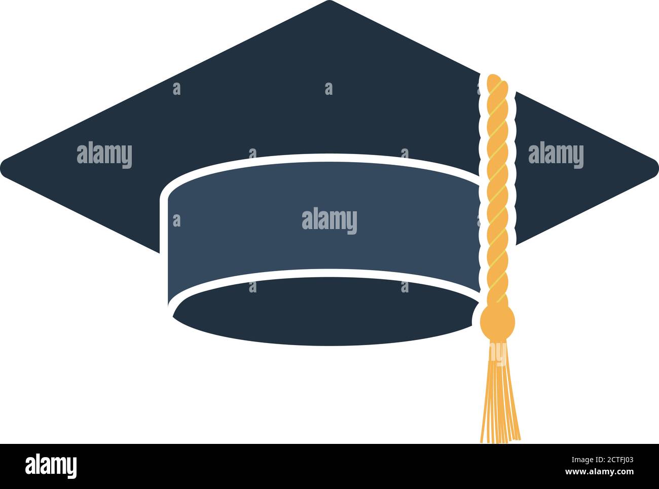 Graduation Cap Icon. Flat Color Design. Vector Illustration Stock ...