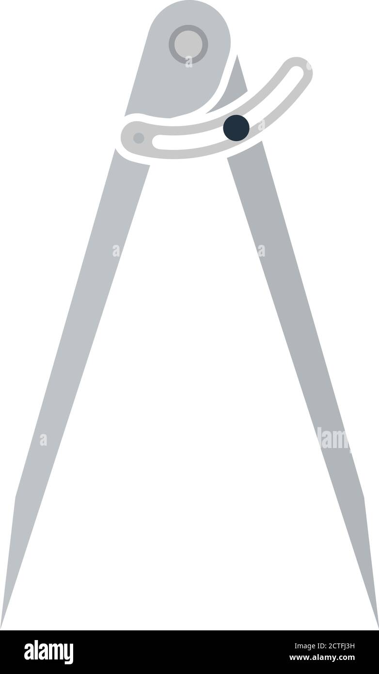 Compasses Icon. Flat Color Design. Vector Illustration. Stock Vector