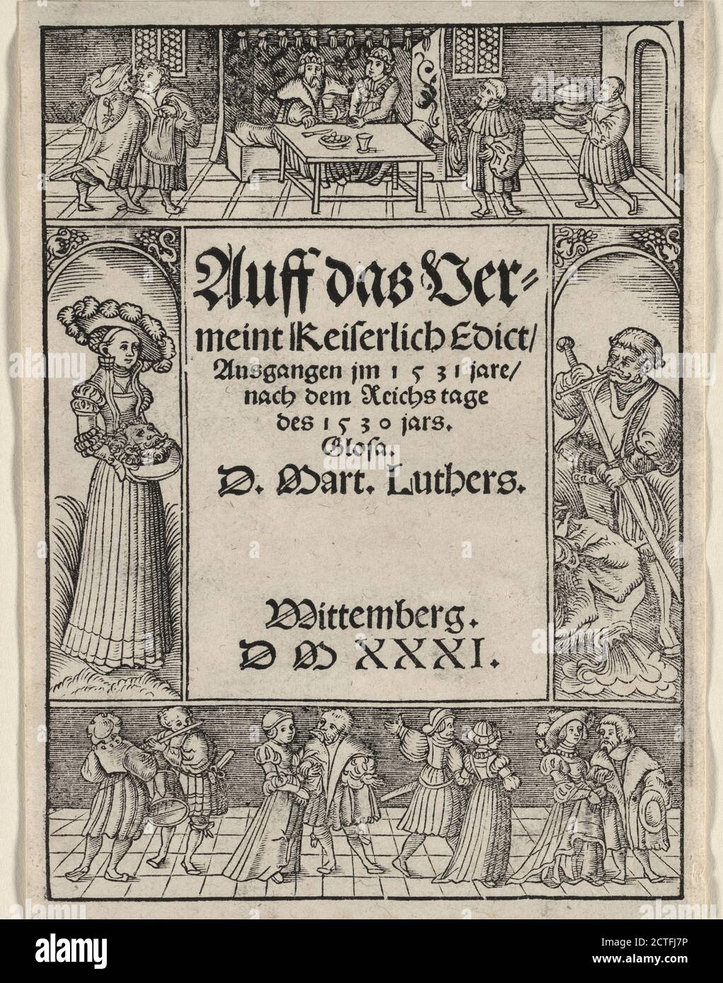 Title page with images of The Feast of Herod (top), Herodias with the